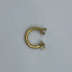 Piercing Oreille en Acier chirurgical ring ouvert à double strass solitaire en 3 tailles Petit en 2 Couleurs Gold PO-439