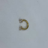 Piercing Oreille en Acier chirurgical ring ouvert à double strass solitaire en 3 tailles Petit en 2 Couleurs Gold PO-439