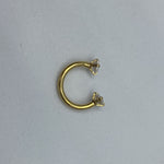 Piercing Oreille en Acier chirurgical ring ouvert à double strass solitaire en 3 tailles Moyen en 2 Couleurs Gold PO-439