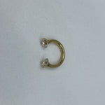 Piercing Oreille en Acier chirurgical ring ouvert à double strass solitaire en 3 tailles Moyen en 2 Couleurs Gold PO-439