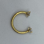 Piercing Oreille en Acier chirurgical ring ouvert à double strass solitaire en 3 tailles Grand en 2 Couleurs Gold PO-439