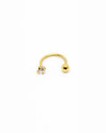 Piercing Oreille en Acier chirurgical avec zircon petite taille PO-010