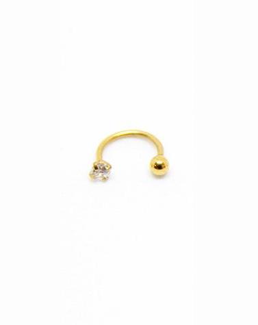 Piercing Oreille en Acier chirurgical avec zircon petite taille PO-010