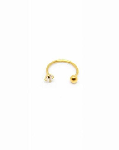 Piercing Oreille en Acier chirurgical avec zircon grande taille PO-011