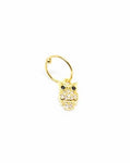 Piercing Oreille  en Acier chirurgical avec Strass  Couleur Doré forme ring avec motif hibou PO-018