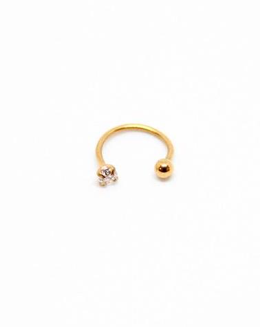 Piercing Oreille  Ring en Acier chirurgical Couleur  doré Gold avec strass grande taille PO-039