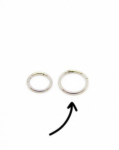 Piercing Oreille Ring en Acier chirurgical Couleur Silver grande taille PO-055 