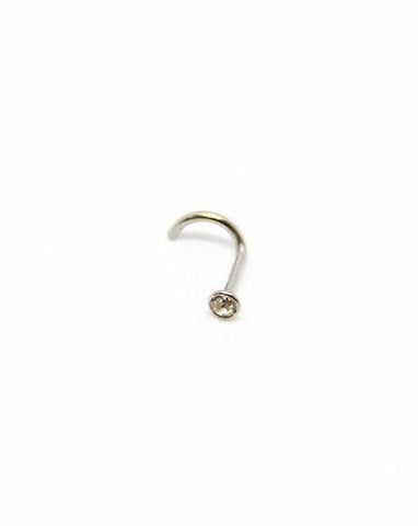 Piercing Nez en Acier chirurgical Couleur Silver avec strass coupole PNZ-003