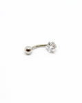 Piercing Nombril en Acier chirurgical Couleur Silver avec strass étoilé 5 branches PN-011