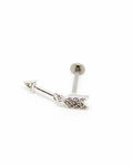 Piercing Oreille en Acier chirurgical Couleur Silver forme flèche avec pendule PO-066