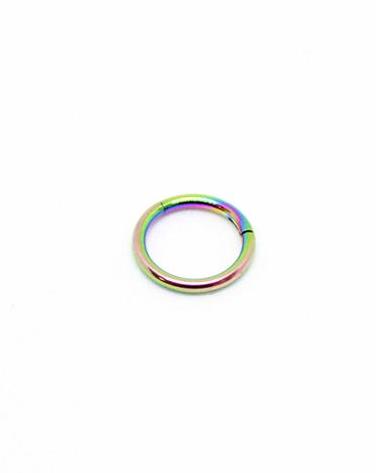 Piercing Oreille en Acier chirurgical couleur Arc en ciel avec articulation PO-085