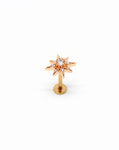 Piercing Oreille en Acier chirurgical avec strass Couleur Rose Gold forme etoile PO-104