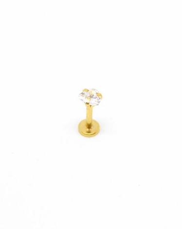 Piercing Oreille en Acier chirurgical avec strass Couleur Doré forme coeur PO-113