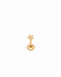 Piercing Oreille en Acier chirurgical Couleur Rose Gold petite étoile PO-131