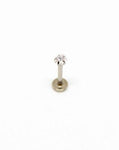 Piercing Oreille en Acier chirurgical  Couleur Silver avec strass en forme d'étoile PO-161