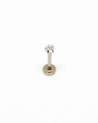 Piercing Oreille en Acier chirurgical  Couleur Silver avec strass en forme d'étoile PO-161