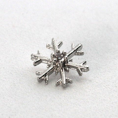 Piercing Oreille en Acier chirurgical en flocon de neige avec milieu en strass Couleur Silver PO-237