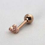 Piercing Oreille en Acier chirurgical strass en V victory victoire vendetta Couleur Rosé PO-280